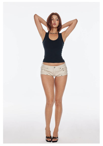 Leather Low-Rise Shorts