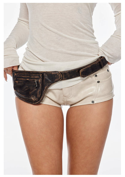 Leather Low-Rise Shorts