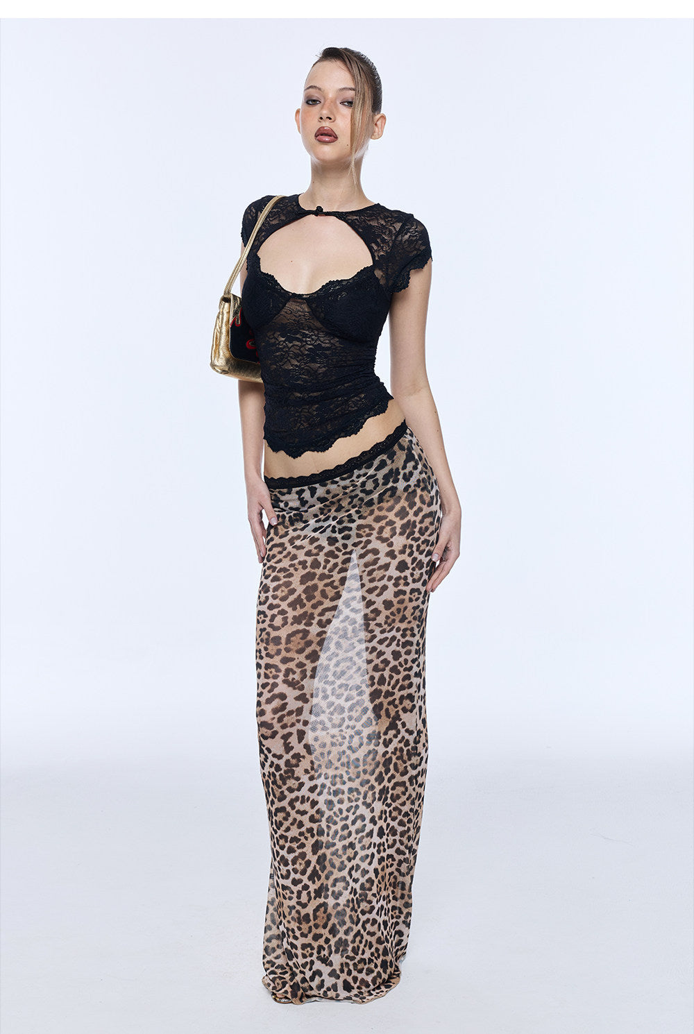 Lace Cutout Slim Top