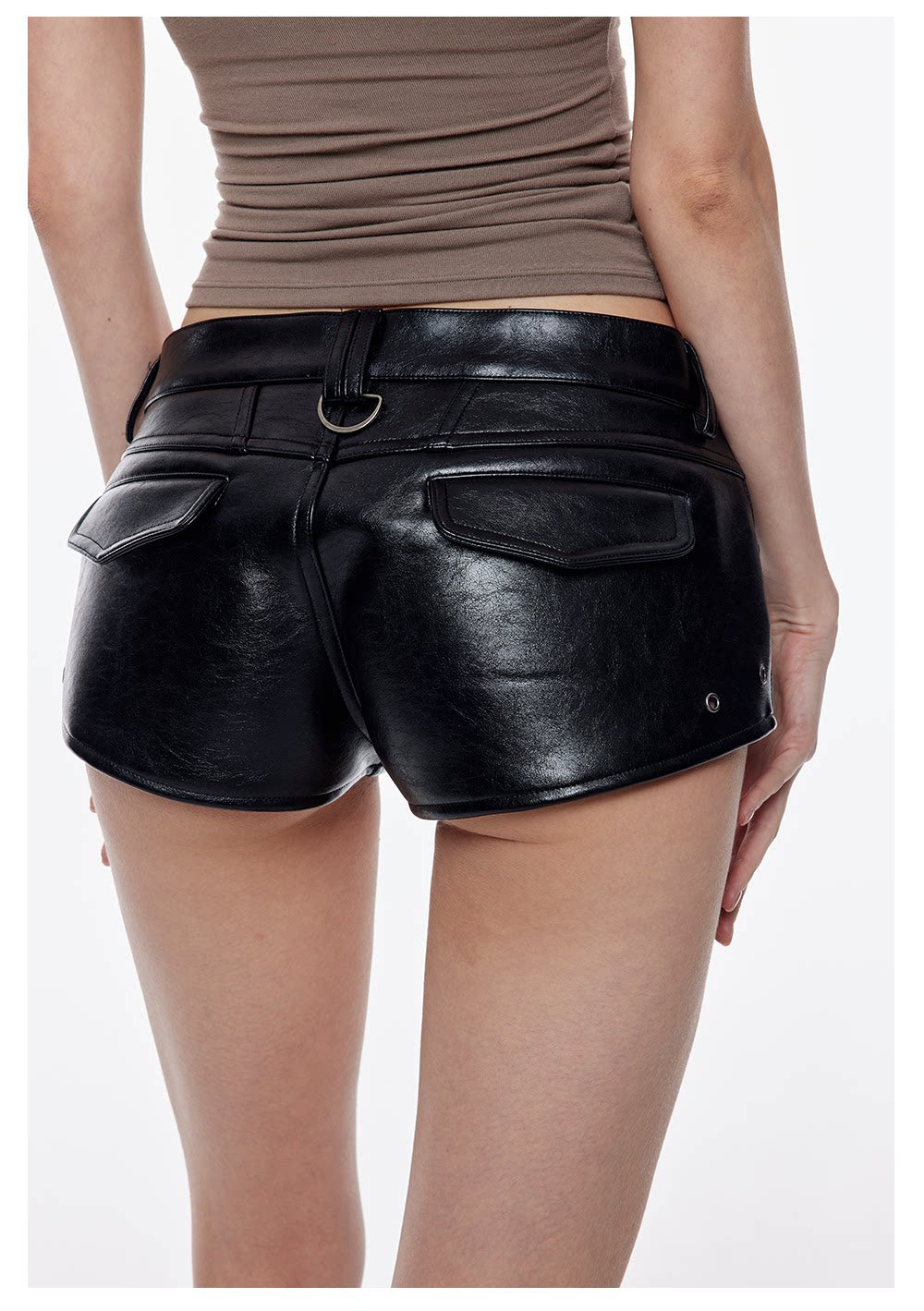 Glossy Faux Leather Shorts