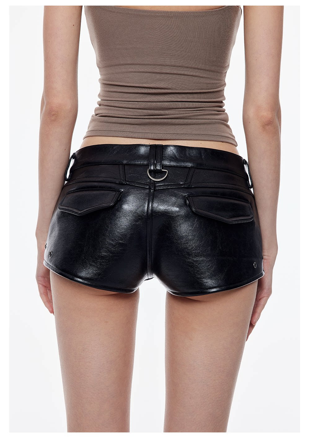 Glossy Faux Leather Shorts