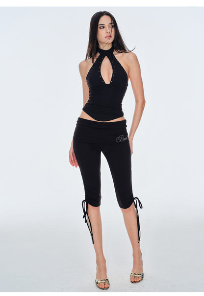 Stud Keyhole Halter Vest