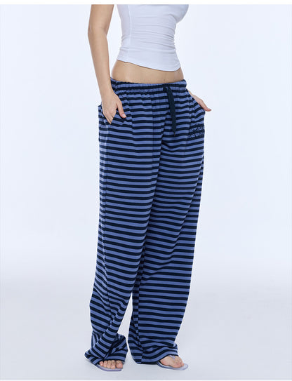 Striped Relaxed Wide-Leg Pants