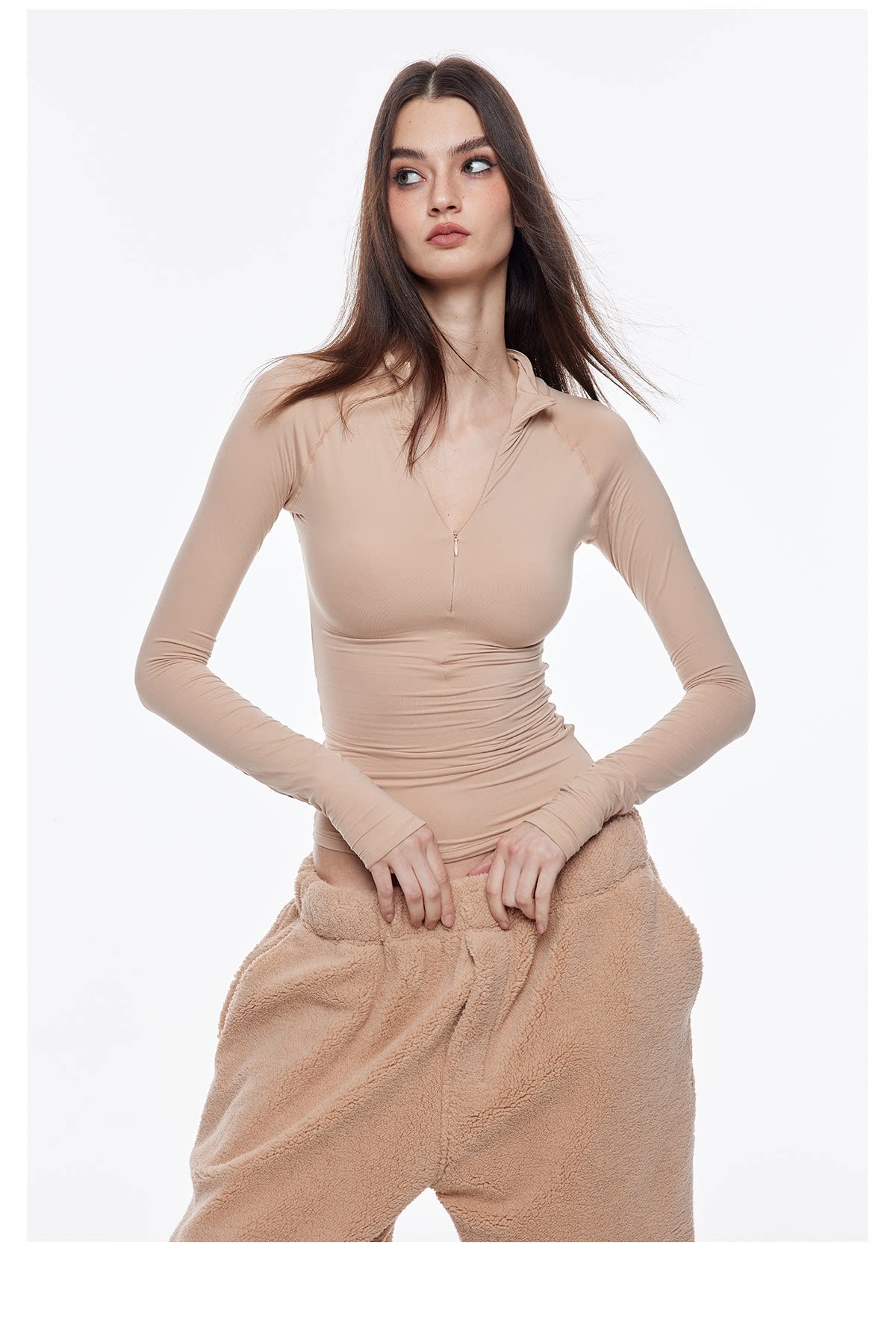 Zip-Front Skin Top