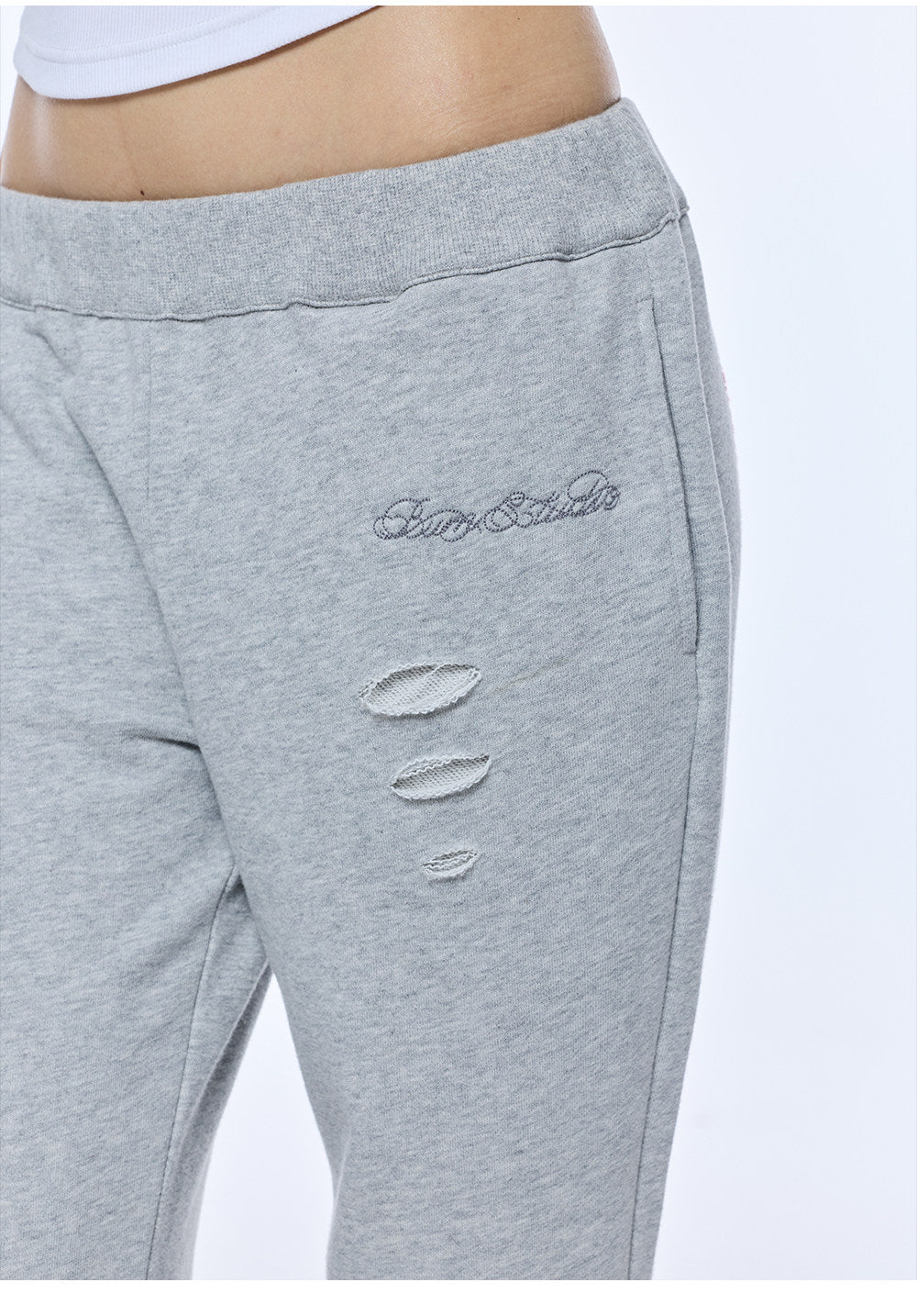 Distressed Flared Sweatpants
