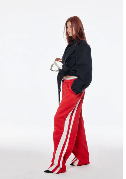 Cropped Belted Trench Jacket