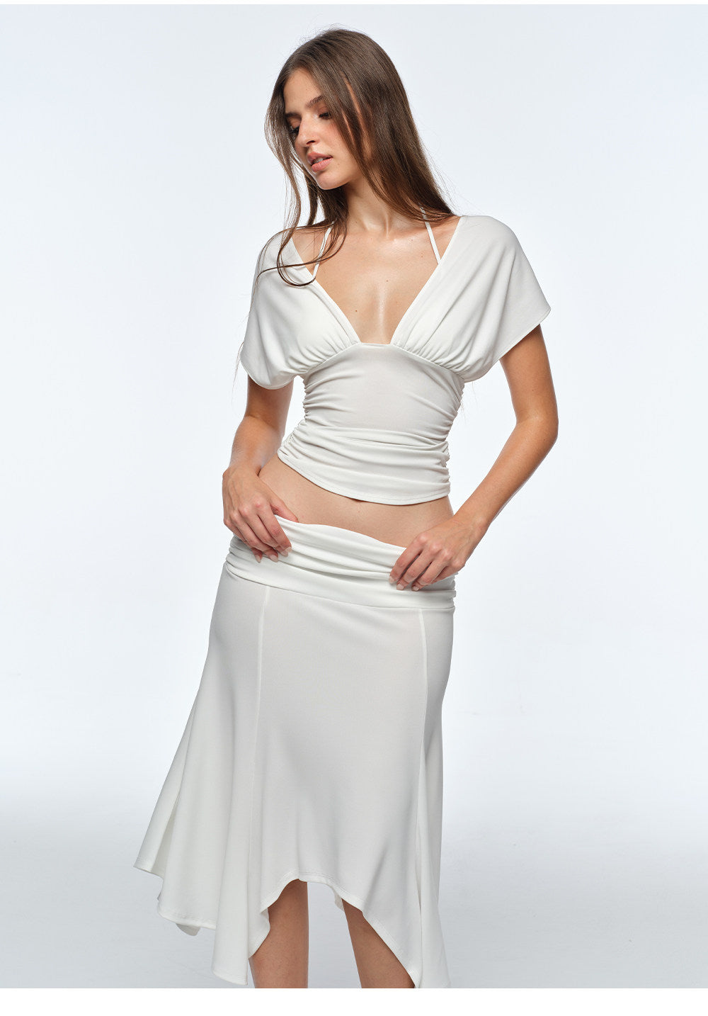 Deep V Ruched Top