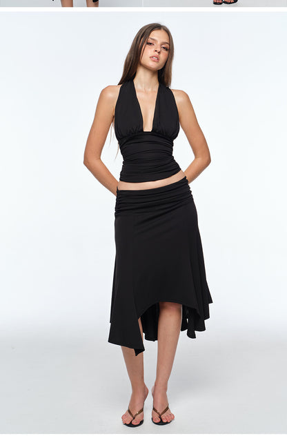 Deep V Ruched Top
