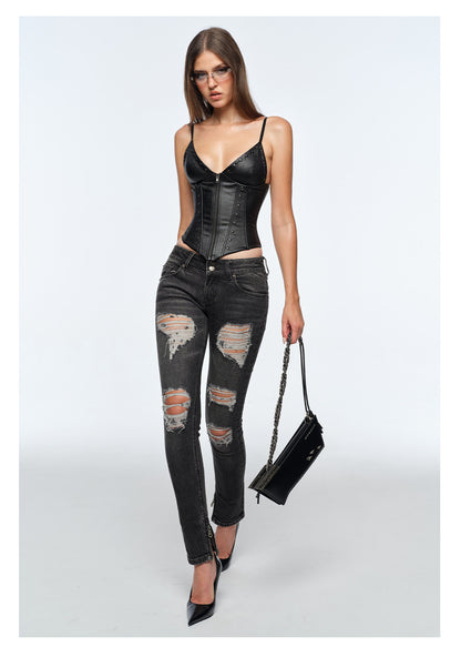 Studded Coated Bustier