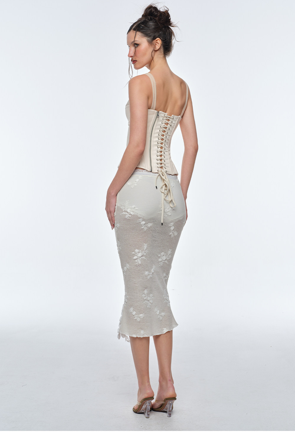Structured Mesh Corset Bustier