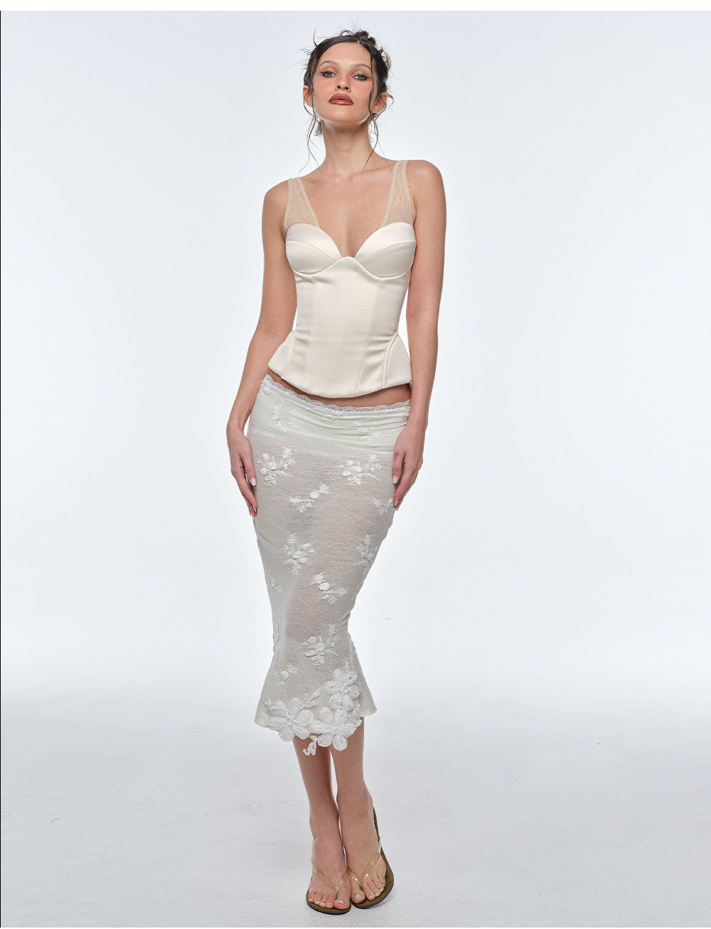 Structured Mesh Corset Bustier