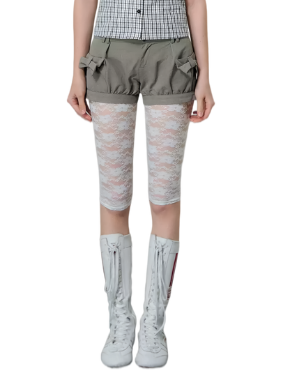 Bubble Hem Bow Shorts