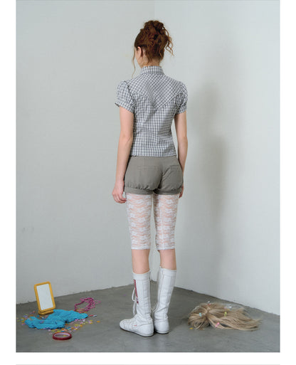Bubble Hem Bow Shorts