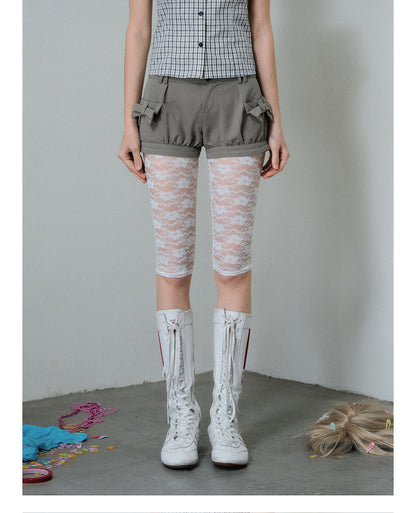 Bubble Hem Bow Shorts
