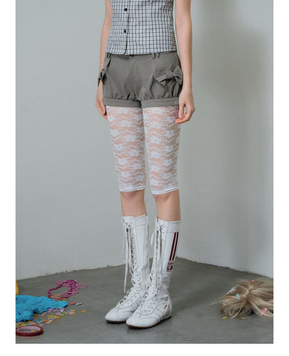 Bubble Hem Bow Shorts
