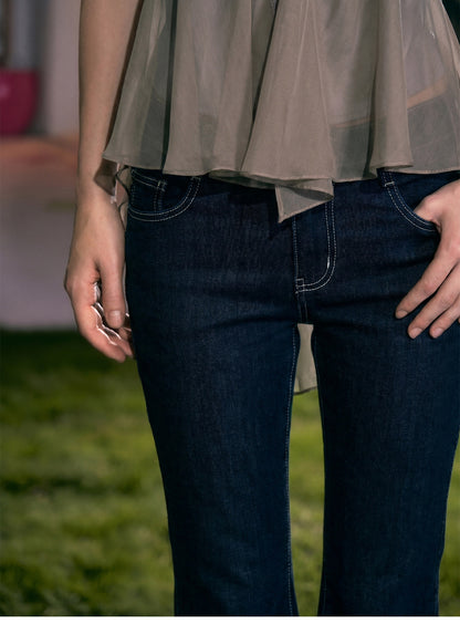Waterwash Rhinestone Flare Jeans