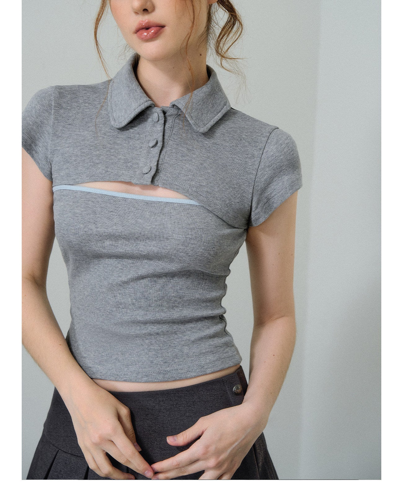 Deconstructed Two-Piece Polo Top