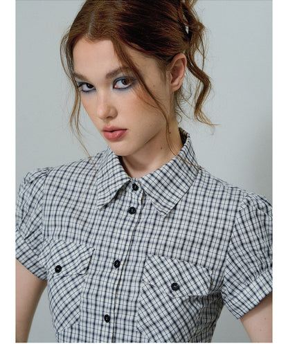 Check Puff Sleeve Shirt
