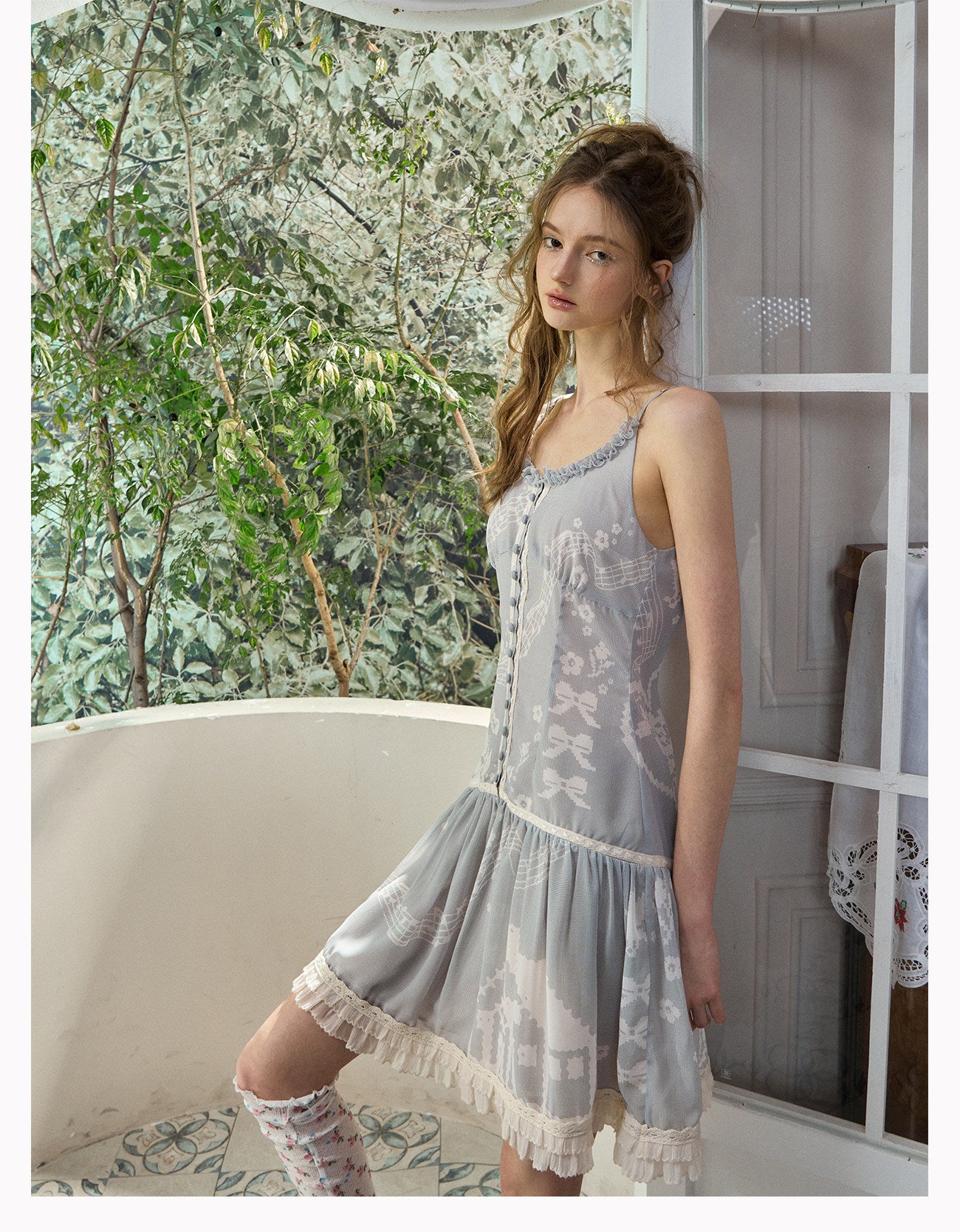 Pixel Print A-Line Dress