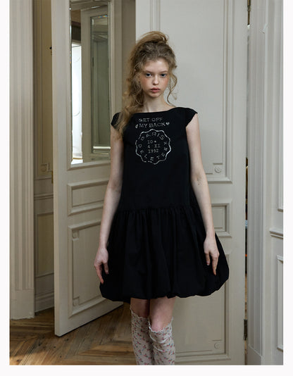 Badge Rhinestone Mini Dress
