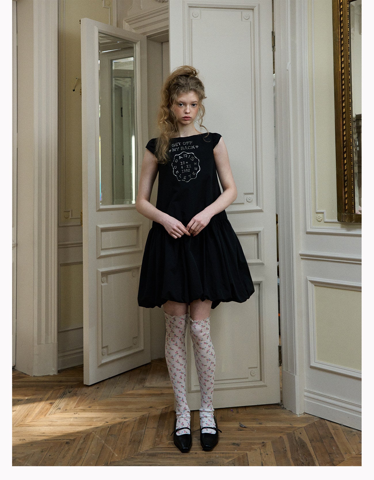 Badge Rhinestone Mini Dress