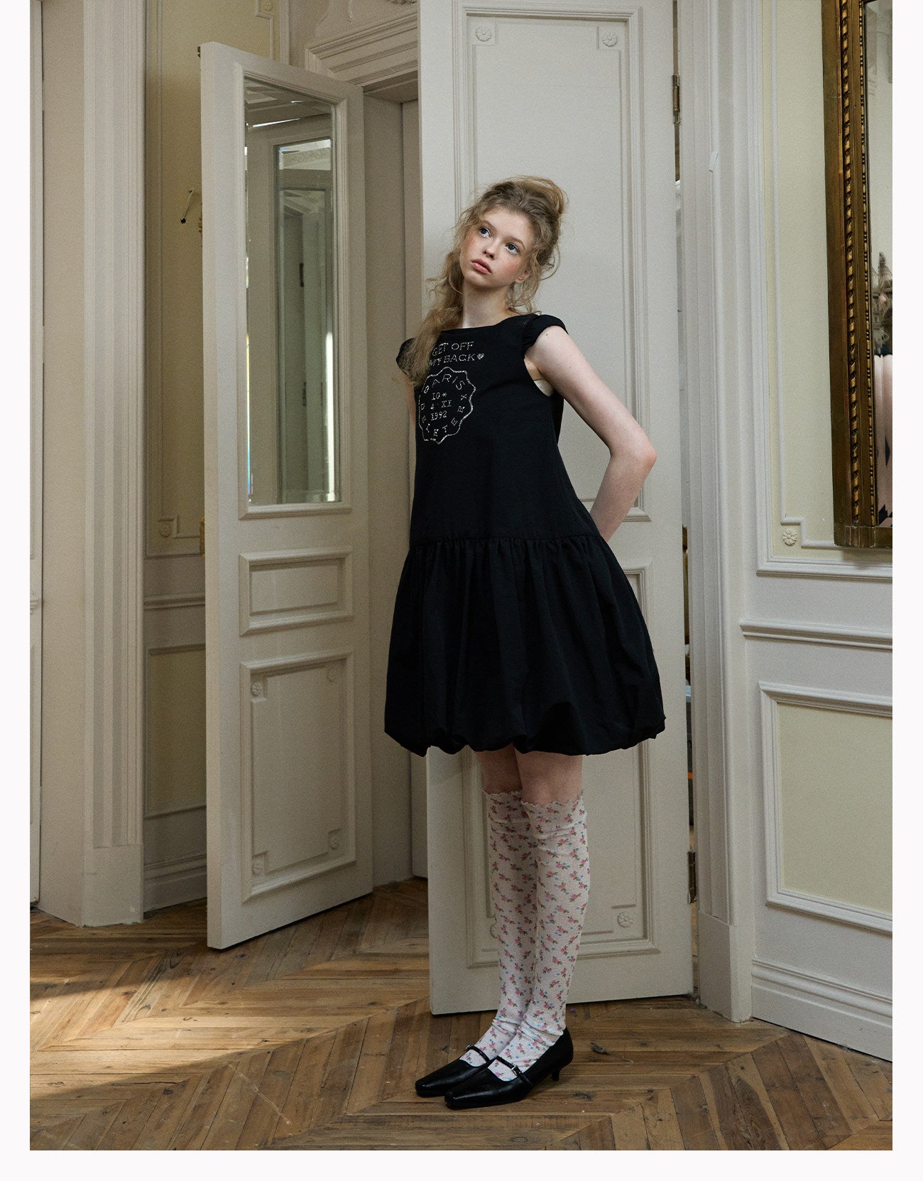 Badge Rhinestone Mini Dress