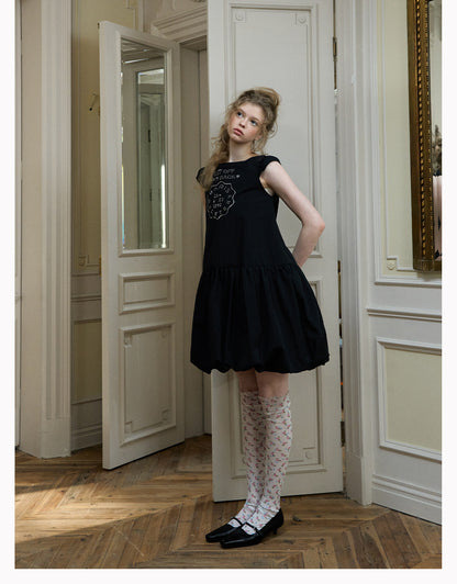 Badge Rhinestone Mini Dress