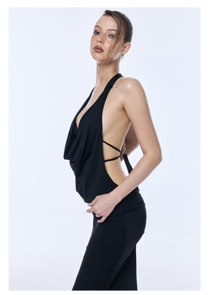 Draped Backless Mermaid Dress