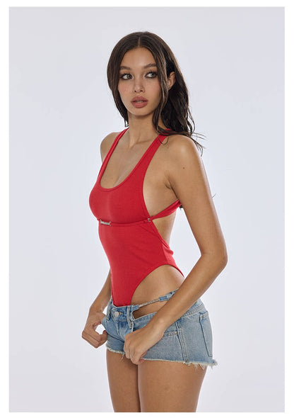 Washed Denim Cutout Shorts