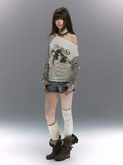 Gothic Graphic Asymmetric Tee