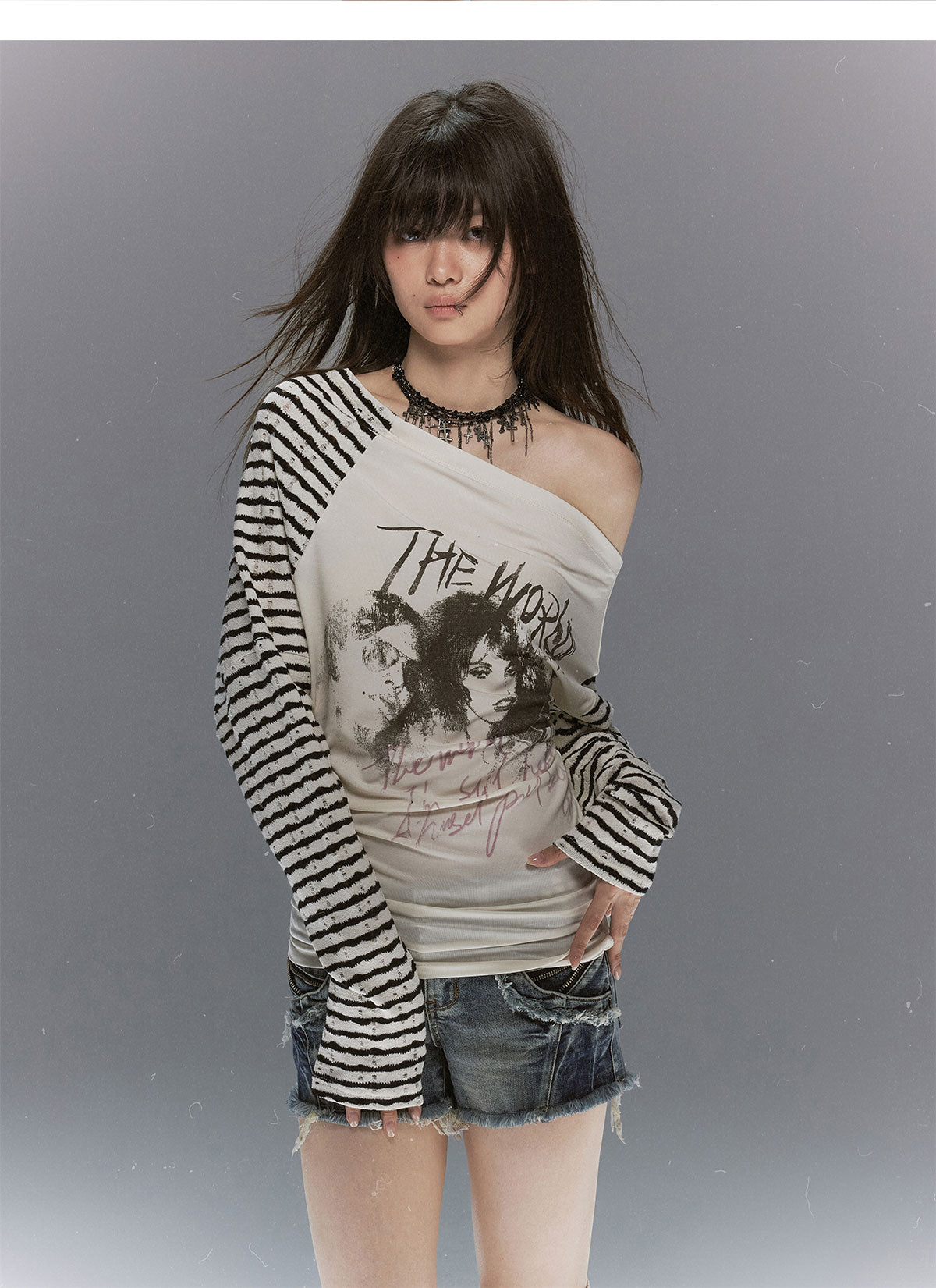 Gothic Graphic Asymmetric Tee
