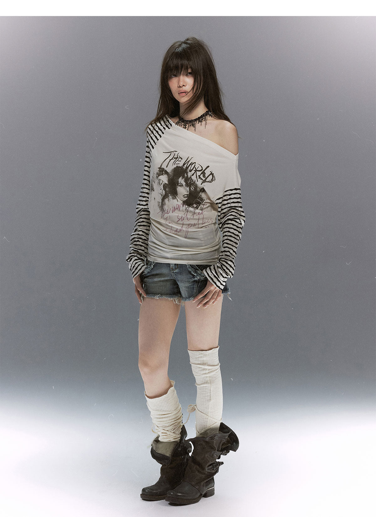 Gothic Graphic Asymmetric Tee