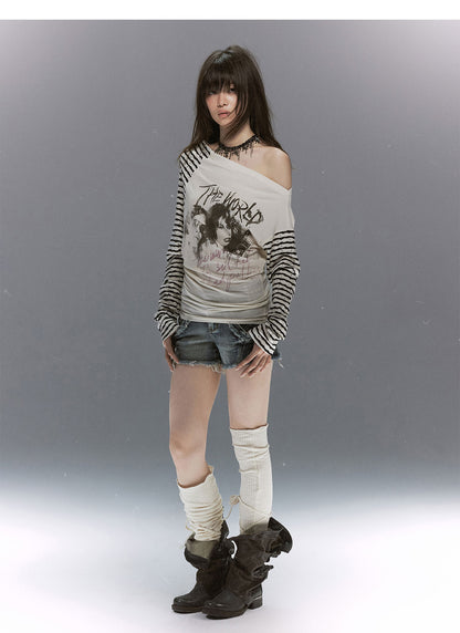 Gothic Graphic Asymmetric Tee