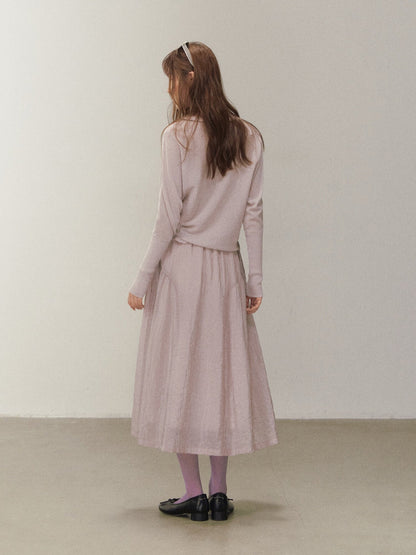 Ruffle Trim Knit Cardigan