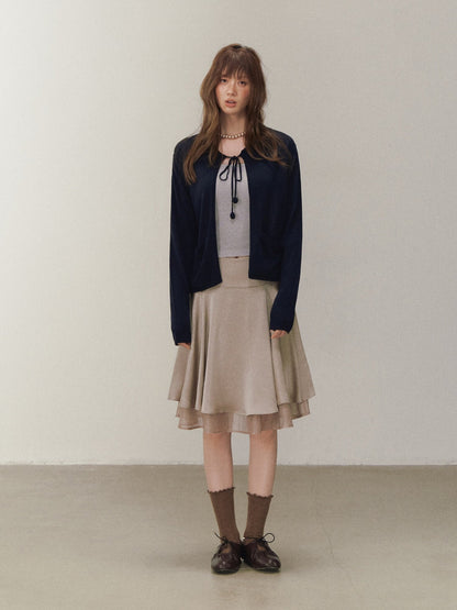 Tie-Front Knit Cardigan