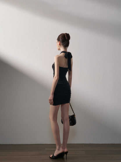 Rhinestone Ruched Bodycon Dress