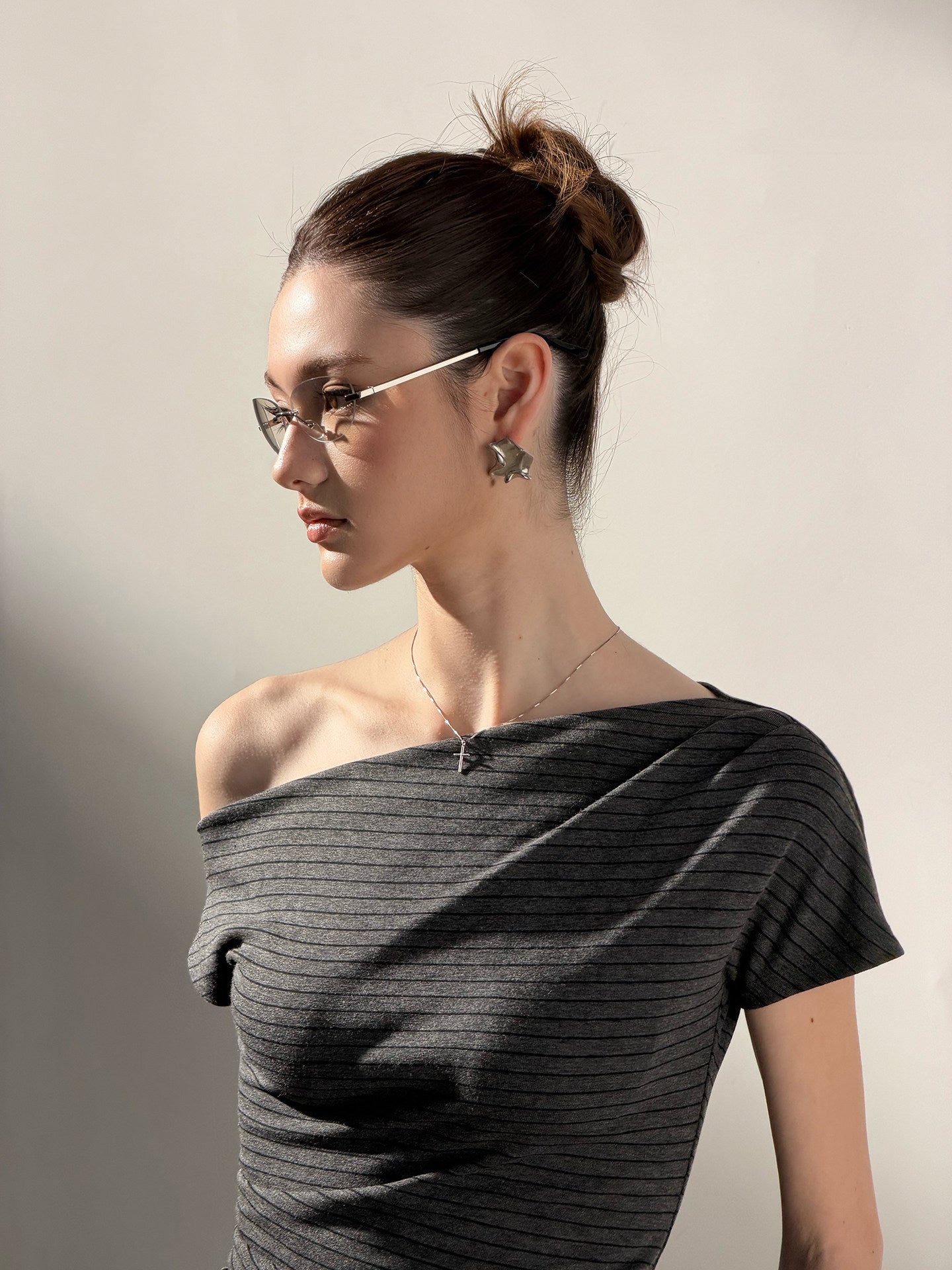 Striped Asymmetric Three-Piece Set