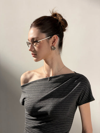 Striped Asymmetric Three-Piece Set
