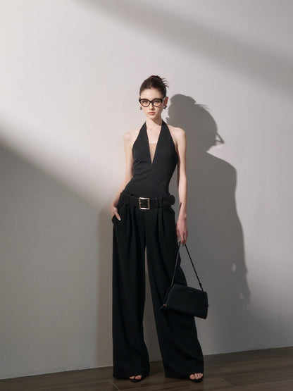 Halter V-Neck Jumpsuit