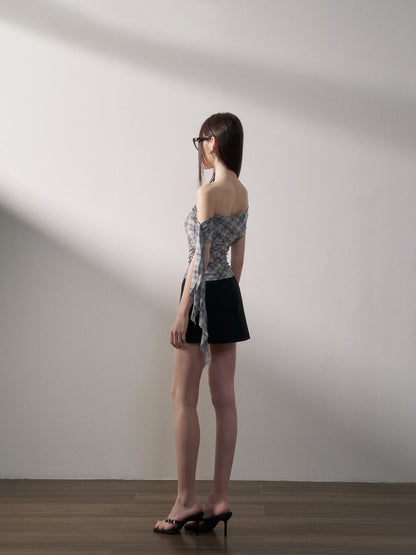 Low-Waist Plaid Mini Skirt