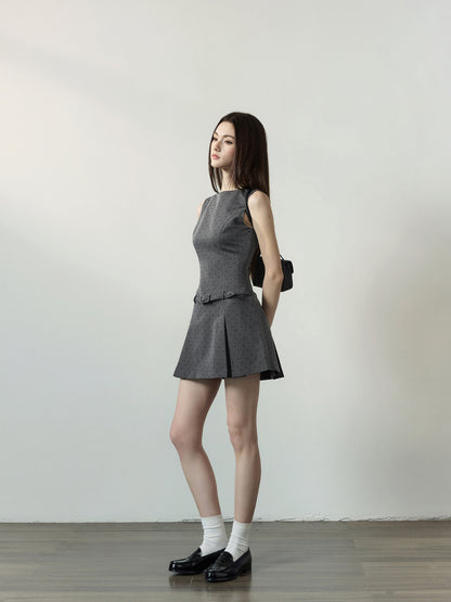 Polka Dot Vest Dress