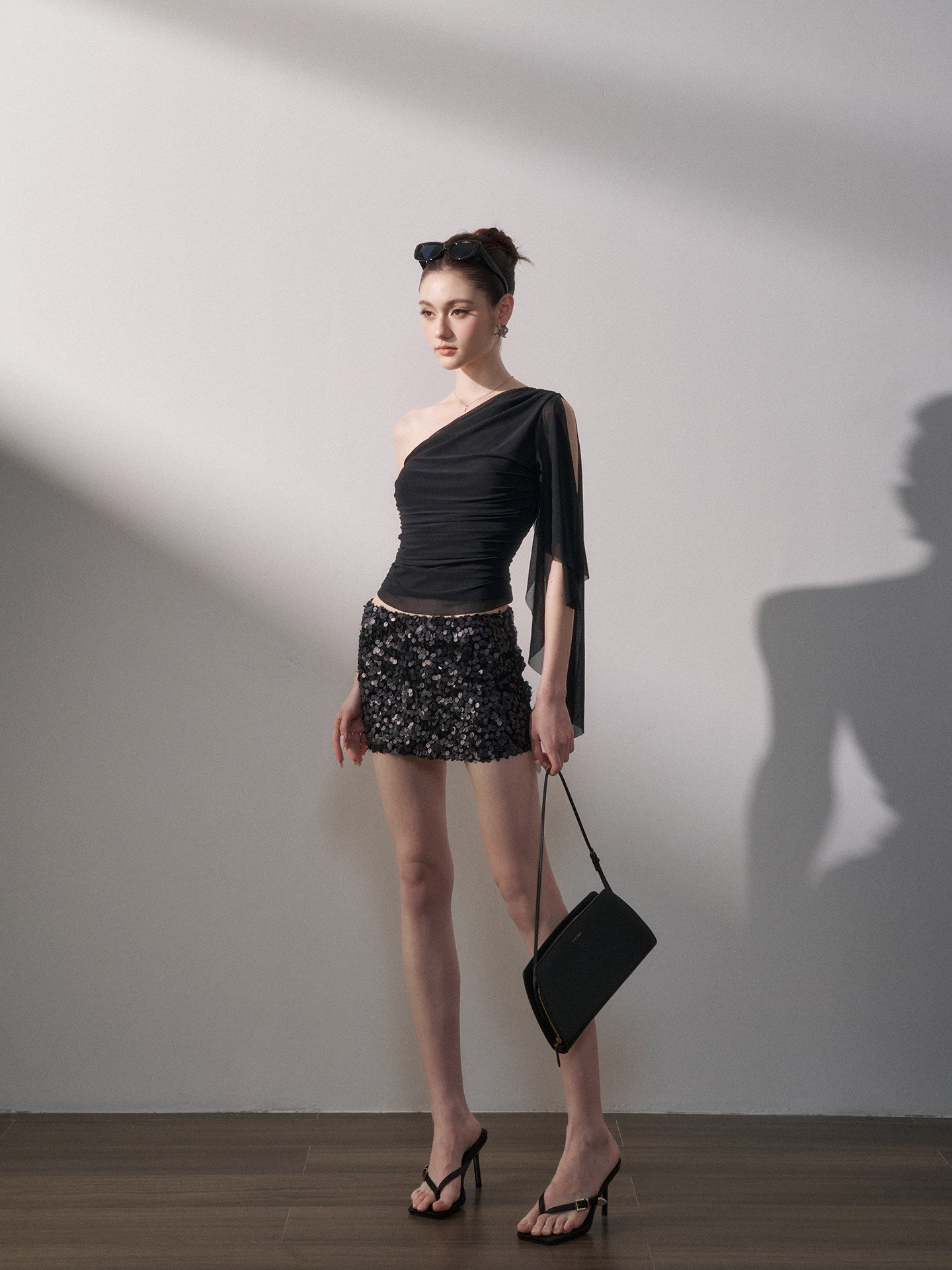One-Shoulder Ruched Set