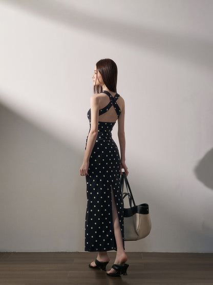 Polka Dot Twist-Knot Dress