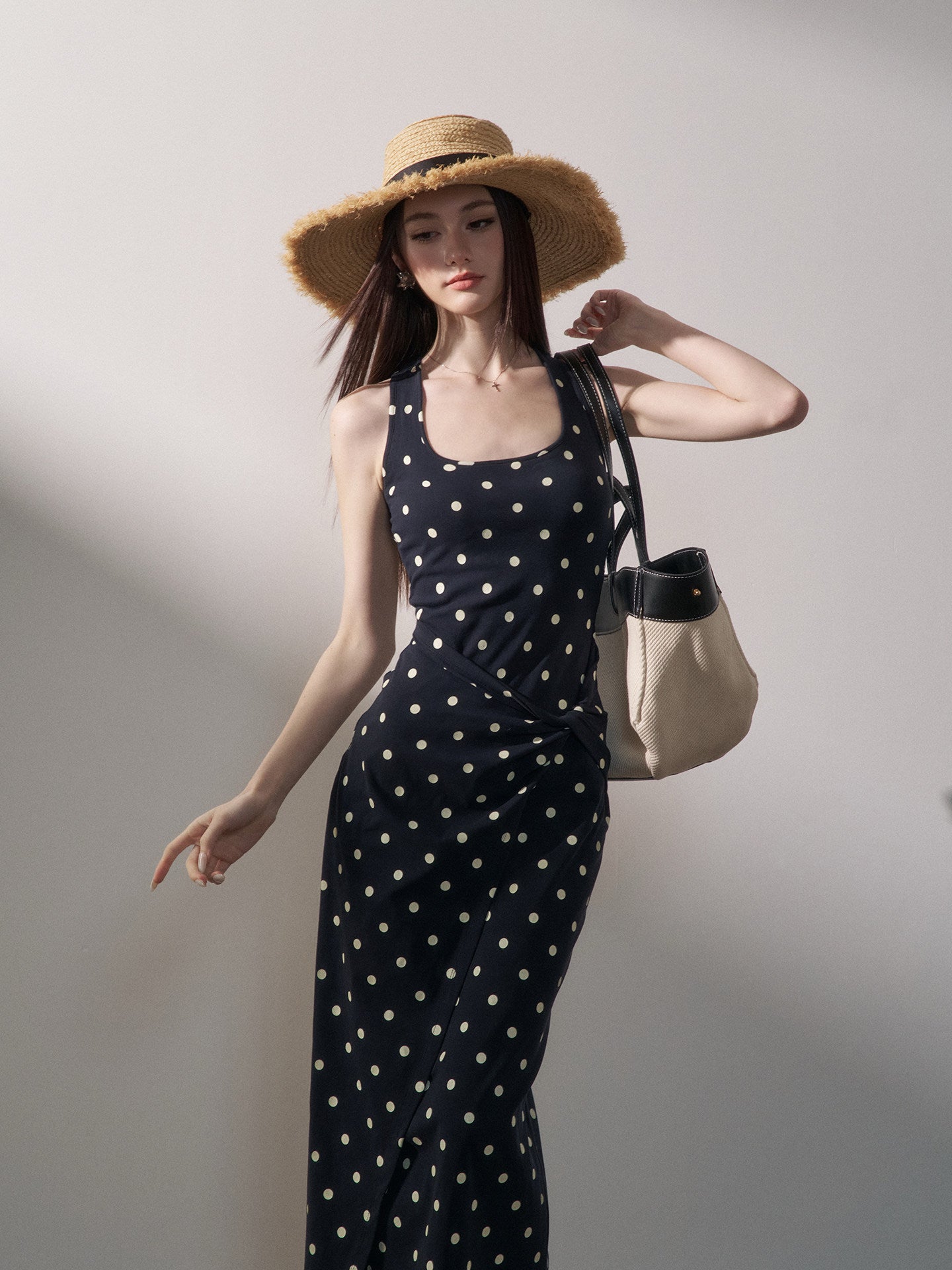 Polka Dot Twist-Knot Dress