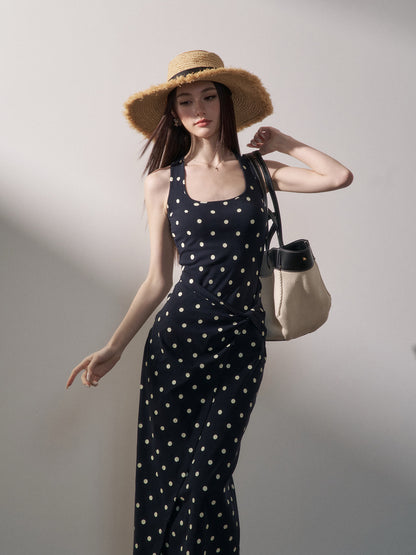 Polka Dot Twist-Knot Dress