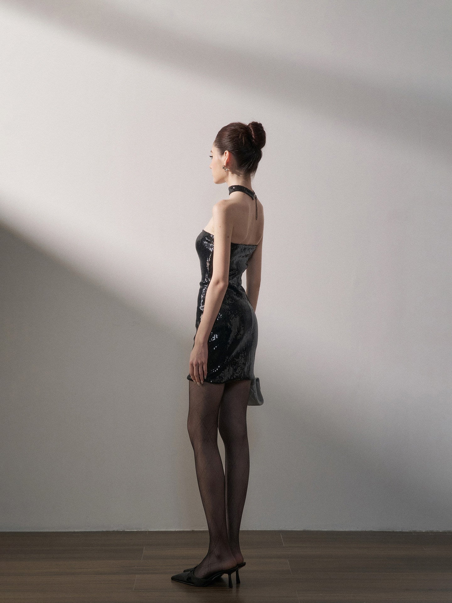 Sequin Choker Mini Dress