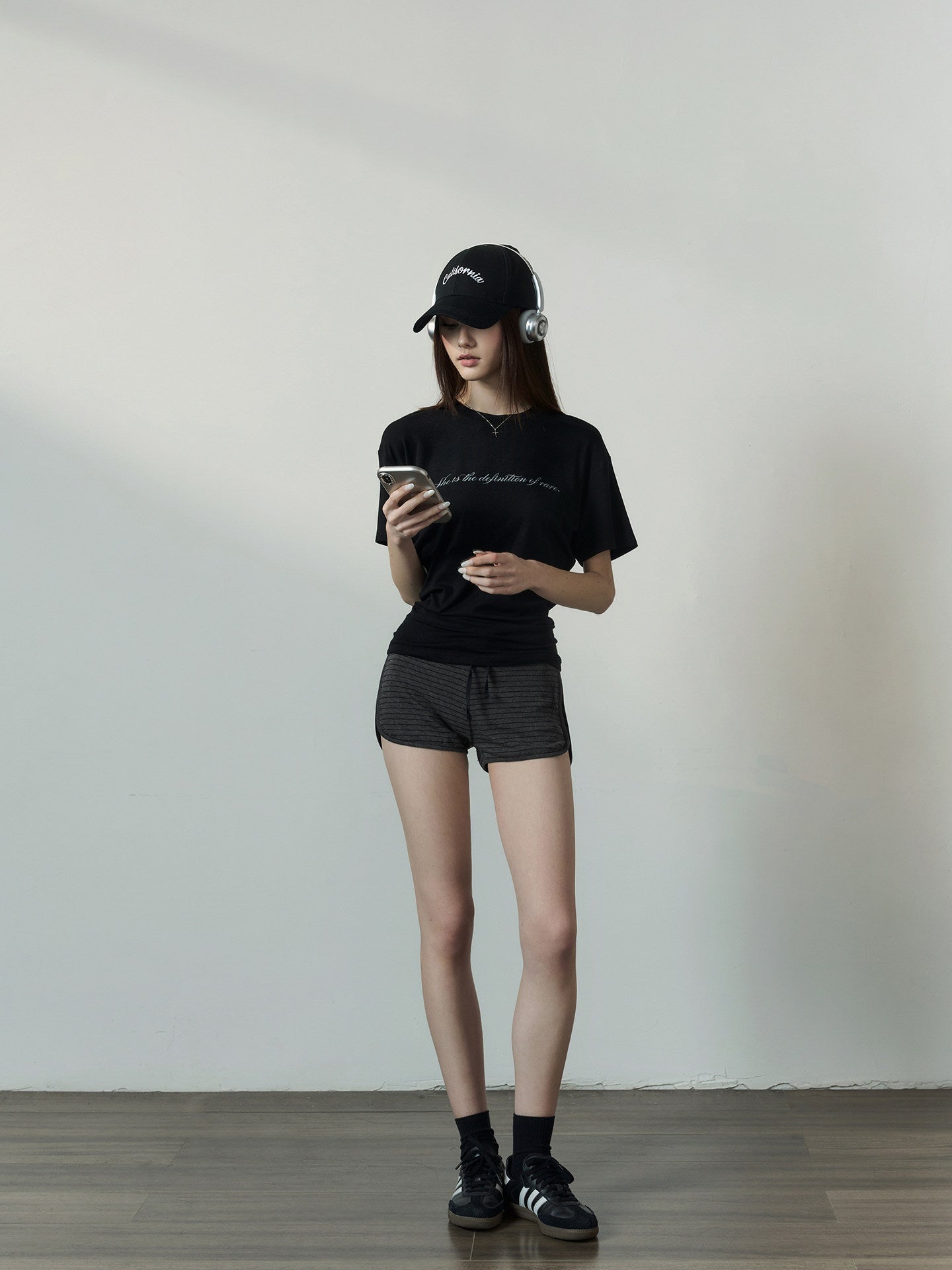 Letter Ruched Short T-Shirt