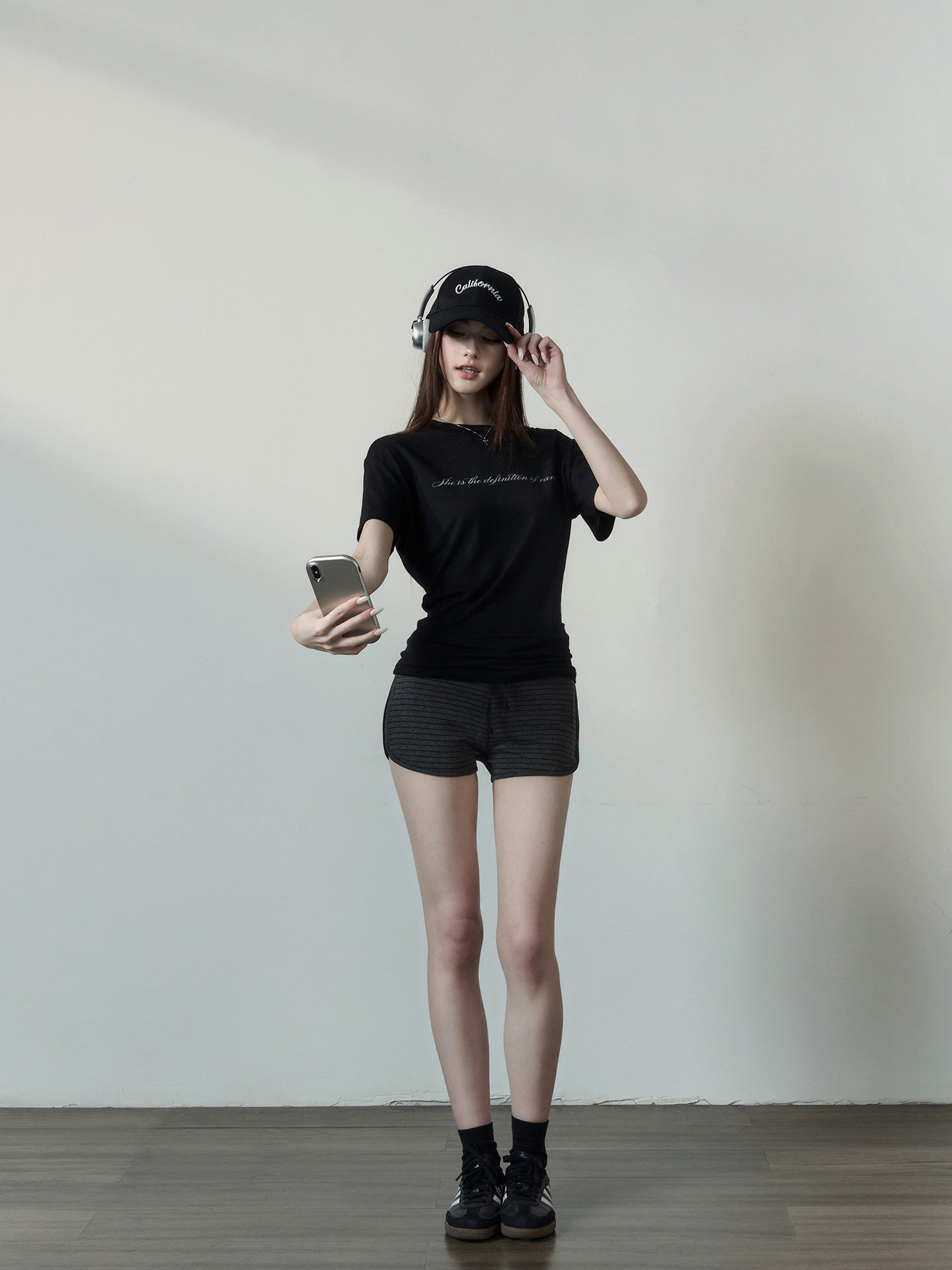 Letter Ruched Short T-Shirt