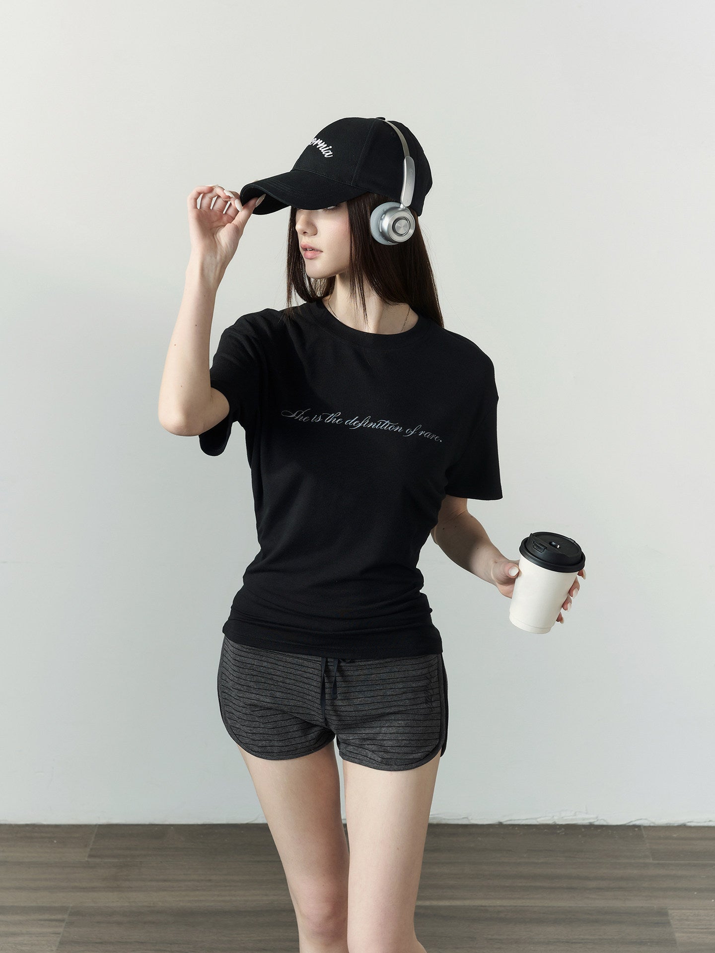 Letter Ruched Short T-Shirt