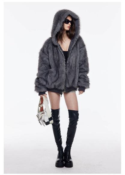 Reversible Faux Fur Hoodie